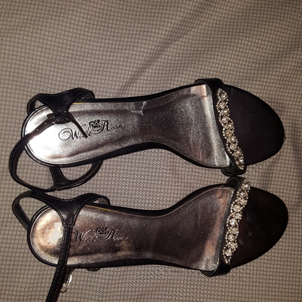 Rhinestone sandal heels